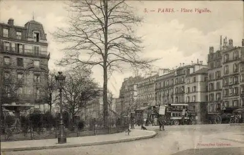 Ak Paris IX, Place Pigalle