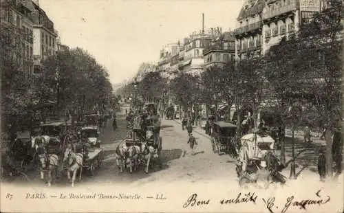 Ak Paris X, Boulevard Bonne Nouvelle, Kutsche