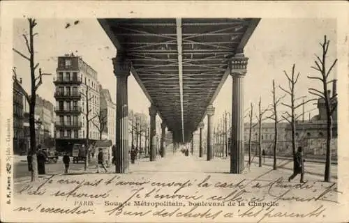 Ak Paris X, Boulevard de la Chapelle, Metropolitan