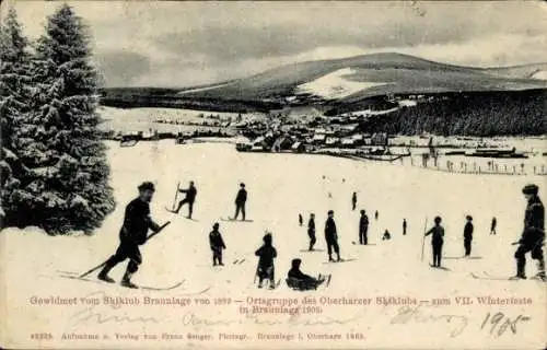 Ak Braunlage im Oberharz, Skiklub, VII. Winterfest 1905, Skifahrer