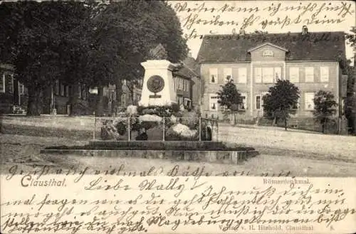 Ak Clausthal Zellerfeld im Oberharz, Römerdenkmal