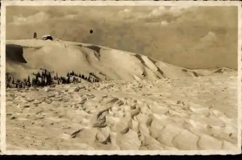 Ak Feldberg im Schwarzwald, Feldberg-Zastler, schwerer Windharsch, Winteransicht