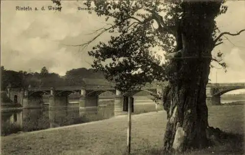 Ak Rinteln an der Weser, Weserbrücke