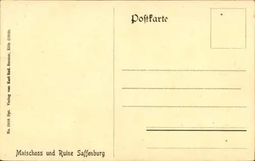 Ak Mayschoß an der Ahr, Totalansicht, Ruine Saffenburg