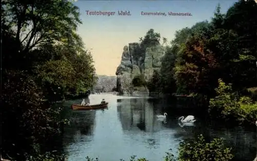 Ak Horn Bad Meinberg im Teutoburger Wald Westfalen, Externsteine, Wasserseite