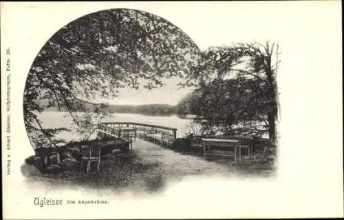 Ak Eutin in Ostholstein, Ukleisee, Uglei See, Angelbrücke