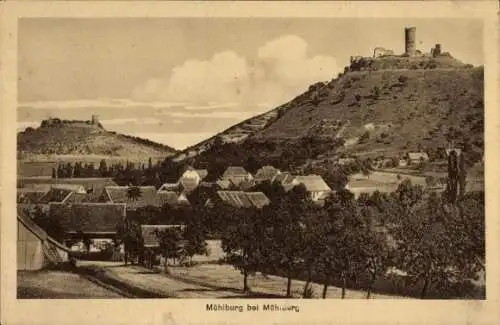 Ak Mühlberg Drei Gleichen Thüringen, Burg Mühlburg, Panorama