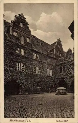 Ak Mühlhausen in Thüringen, Rathaus, Hof