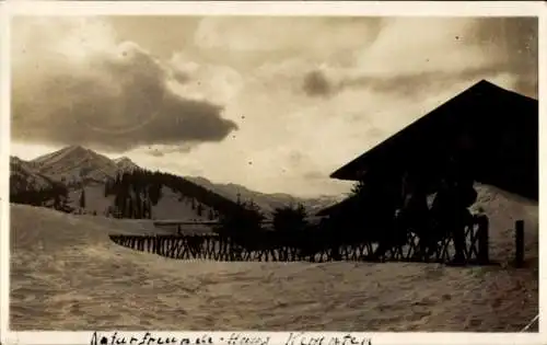 Foto Ak Immenstadt im Allgäu Schwaben, Naturfreundehaus Kempten, Winter