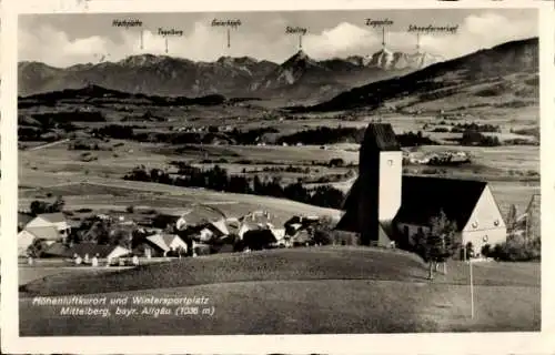 Ak Mittelberg im Allgäu, Panorama, Hochplatte, Tagelberg, Säuling, Zugspitze