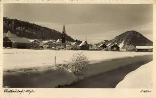 Ak Thalkirchdorf Oberstaufen im Allgäu, Panorama, Winter