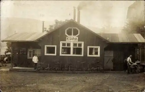 Foto Ak Württemb. Arm. Kraftwagen-Park No. 14, Küche, I WK