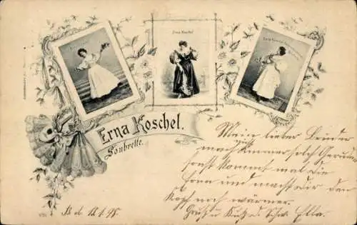 Ak Sängerin Erna Koschel, Soubrette, Portrait