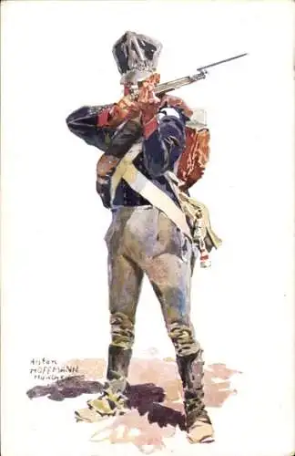 Künstler Ak Hoffmann, Anton, Preußischer Musketier 1813, 100 Jahrfeier des Beurlaubtenstandes 1913