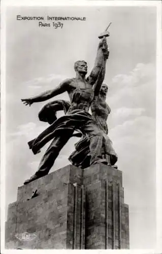 AK-Denkmal des Pavillons der UdSSR, Internationale Ausstellung Paris 1937