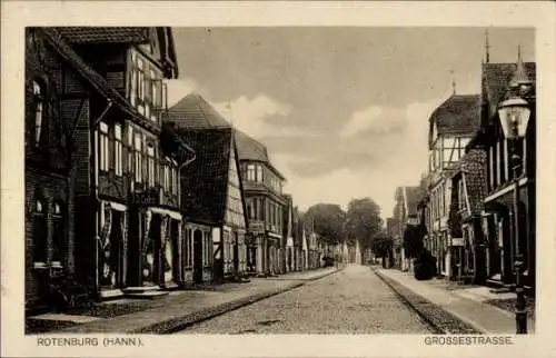 Ak Rotenburg an der Wümme, Große Straße, Fachwerkhäuser