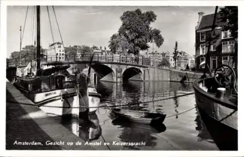 Ak Amsterdam Nordholland Niederlande, Blick auf die Amstel und Keizersgracht