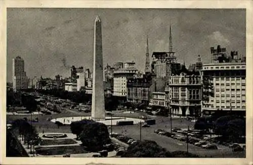Ak Buenos Aires, Argentinien, Avenida 9 de Julio, Obelisk
