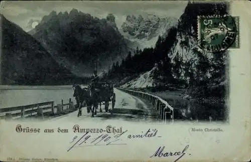 Mondschein Ak Ampezzo Friuli Venezia Giulia Italien, Thal, Monte Christallo