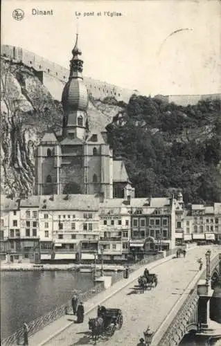 Ak Dinant Wallonia Namur, Brücke, Kirche