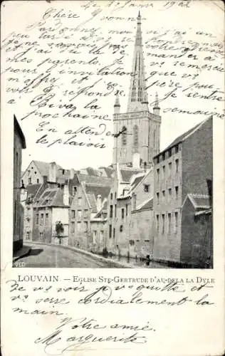 Ak Löwen Löwen Flämisch-Brabant, Ste-Gertrude-Kirche von Au-dela la Dyle