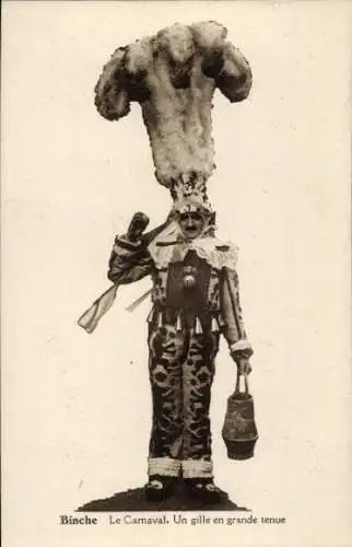 Ak Binche Wallonien Hennegau, Karneval, Ein Gille in voller Tracht