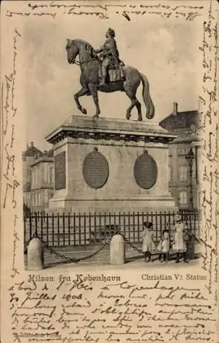Ak København Kopenhagen Dänemark, Christian V. Denkmal
