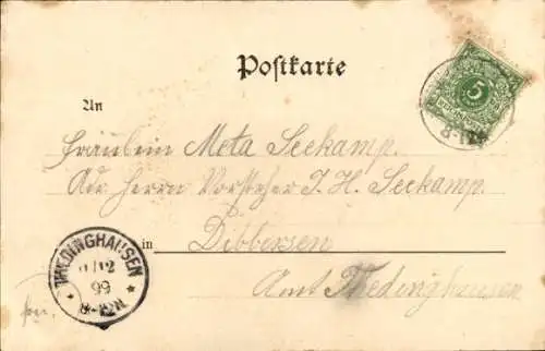 Ak Riede in Niedersachsen, Kirche, Brinkmanns Gasthof, Dorf