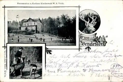 Ak Bendestorf Kreis Harburg, Restaurant und Kurhaus Kleckerwald, Rehpark, Hirsch