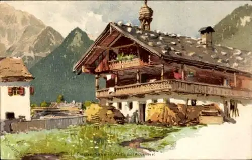 Künstler Litho Schmohl, P., Pertisau Eben Achensee Tirol, Fischerhaus