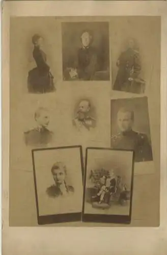 Cabinet Foto Herzogtum Sachsen-Meinigen Prinzessin Feodora, Prinzessin Marie, Georg II., Prinz Ernst
