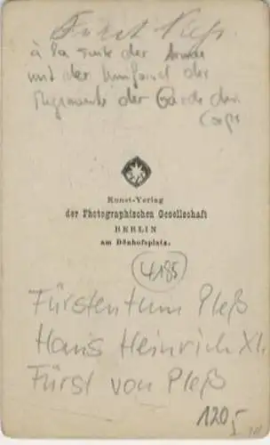 CdV Fürstentum Pleß Hans Heinrich XI. Fürst von Pleß