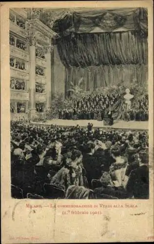 Ak Mailand Mailand Lombardei, La Commemorazione di Verdi alla Scala, 1901