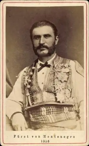 CdV Nikola I, Fürst von Montenegro, Portrait um 1870