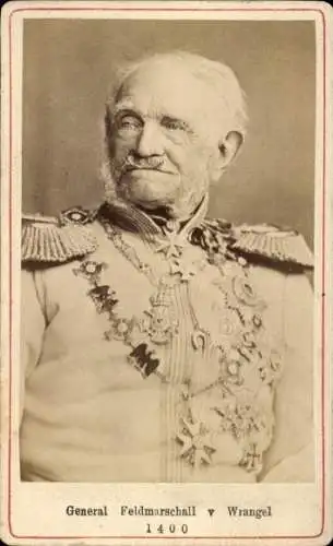 CdV Generalfeldmarschall Friedrich von Wrangel, Portrait, Uniform, Orden