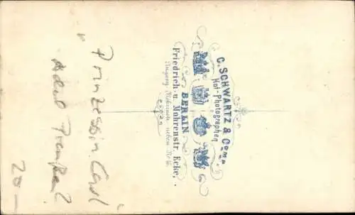 CdV Prinzessin Carl, Prinzessin Marie von Sachsen-Weimar-Eisenach, Portrait