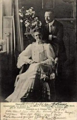 Ak Großherzog Ernst Ludwig von Hessen und bei Rhein, Großherzogin Eleonore