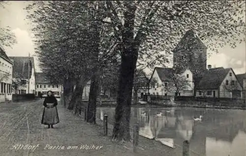 Ak Altdorf bei Nürnberg in Mittelfranken Bayern, Partie am Weiher