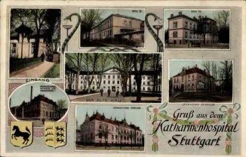 Ak Stuttgart in Württemberg, Katharinenhospital, Operationsgebäude