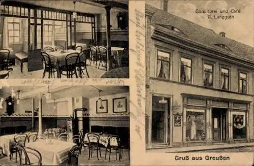 Ak Greußen in Thüringen, Konditorei und Café R. Langguth