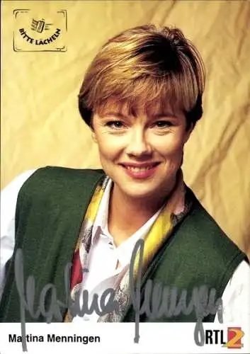 Ak Schauspielerin Martina Menningen, Portrait, Autogramm, Sendung Bitte Lächeln