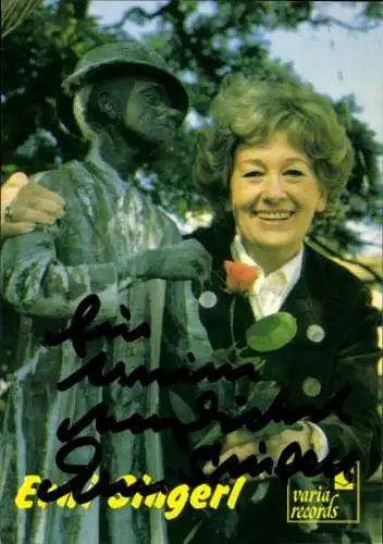 Ak Schauspielerin und Sängerin Erni Singerl, Portrait, Autogramm