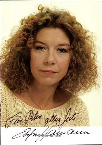 Ak Schauspielerin Evelyn Hamann, Portrait, Autogramm