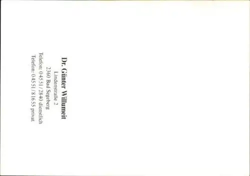 Ak Schauspieler und Sänger Günter Willumeit, Portrait, Autogramm