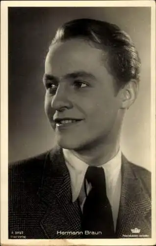 Ak Schauspieler Hermann Braun, Portrait