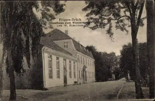 Ak Prieros Brück Heidesee in der Mark, Gasthaus zum Wassersport