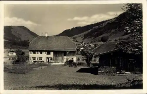 Foto Ak Hinterstein Bad Hindelang im Oberallgäu, Wohnhaus, Hügel