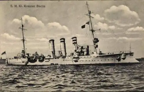 Ak Deutsches Kriegsschiff, SMS Berlin, Kleiner Kreuzer, Kaiserliche Marine, GLK