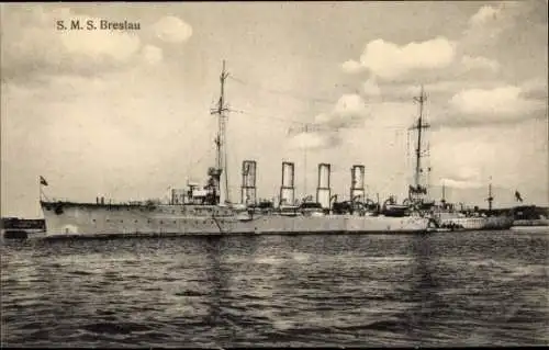 Ak Deutsches Kriegsschiff, SMS Breslau, Kaiserliche Marine, GLK