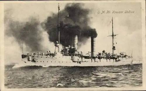 Ak Deutsches Kriegsschiff, SMS Undine, Kleiner Kreuzer, Kaiserliche Marine, GLK